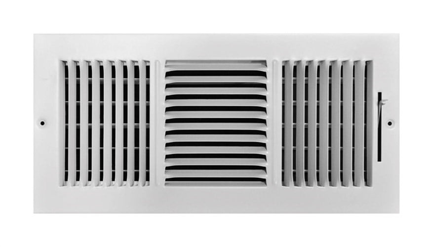 True Aire Wall/ Ceiling Register 3 Way 14 " X 6 " White Powder Coated Heavy Steel Construction
