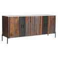 thumbnail image 1 of Greystone and Black Powdercoat Industrial Wood Four Door Credenza, 1 of 5