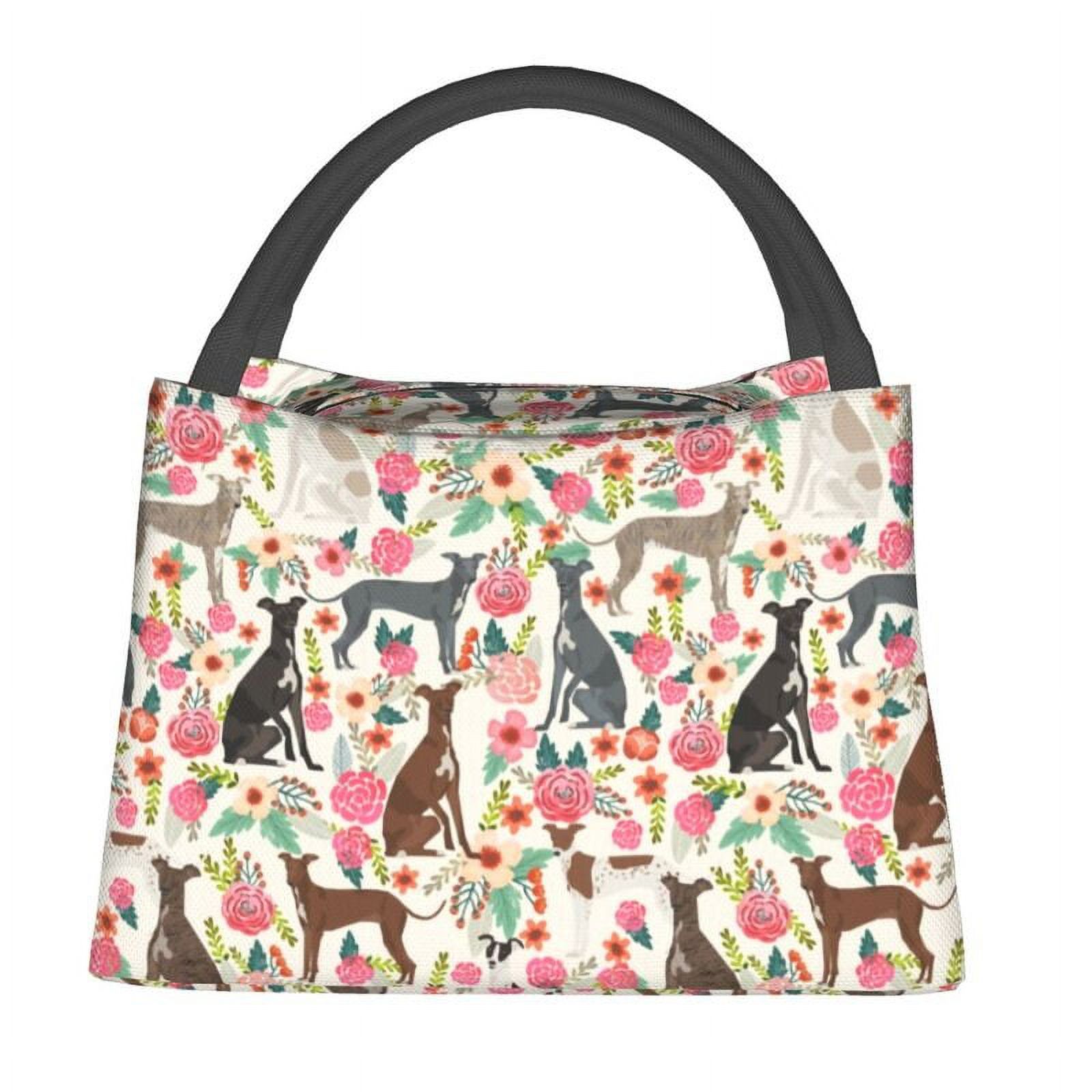Greyt Greyhound Silhouettes Insulated Lunch Tote Bag for Women Whippet