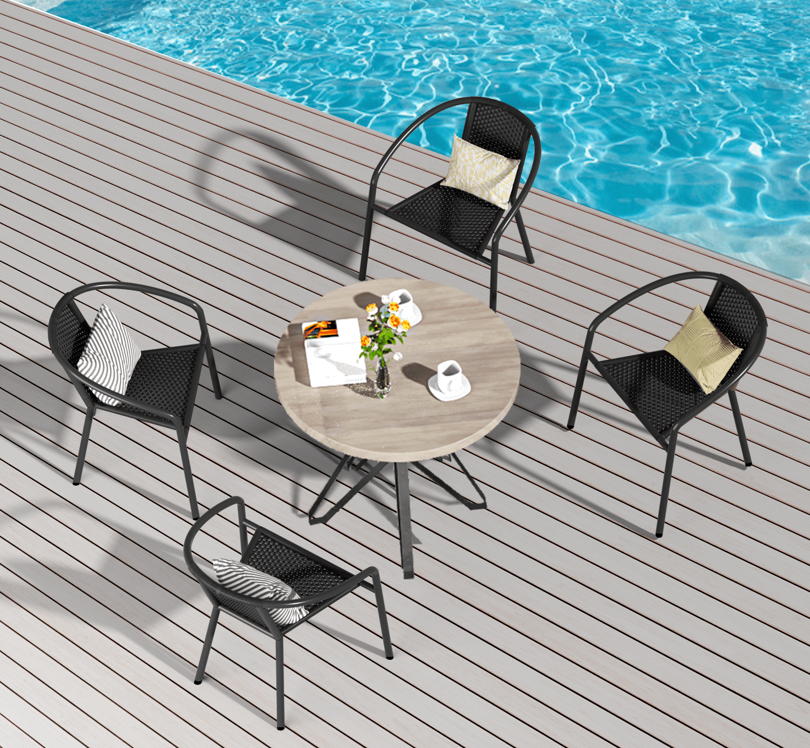 Modern Rattan Grezjxc Modern Rattan Outdoor,Indoor Bedroom Restaurant Dining Chairs ...