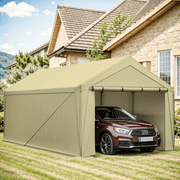 Grezone 10 x 20 ft Outdoor Canopy Carport Portable Car Tent Garage, Grey