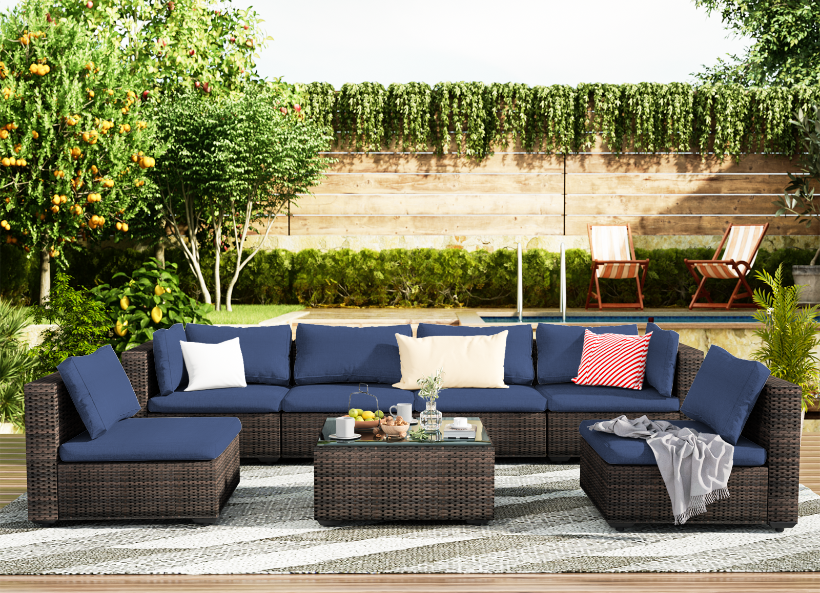 Merton piece shop rattan sectional great