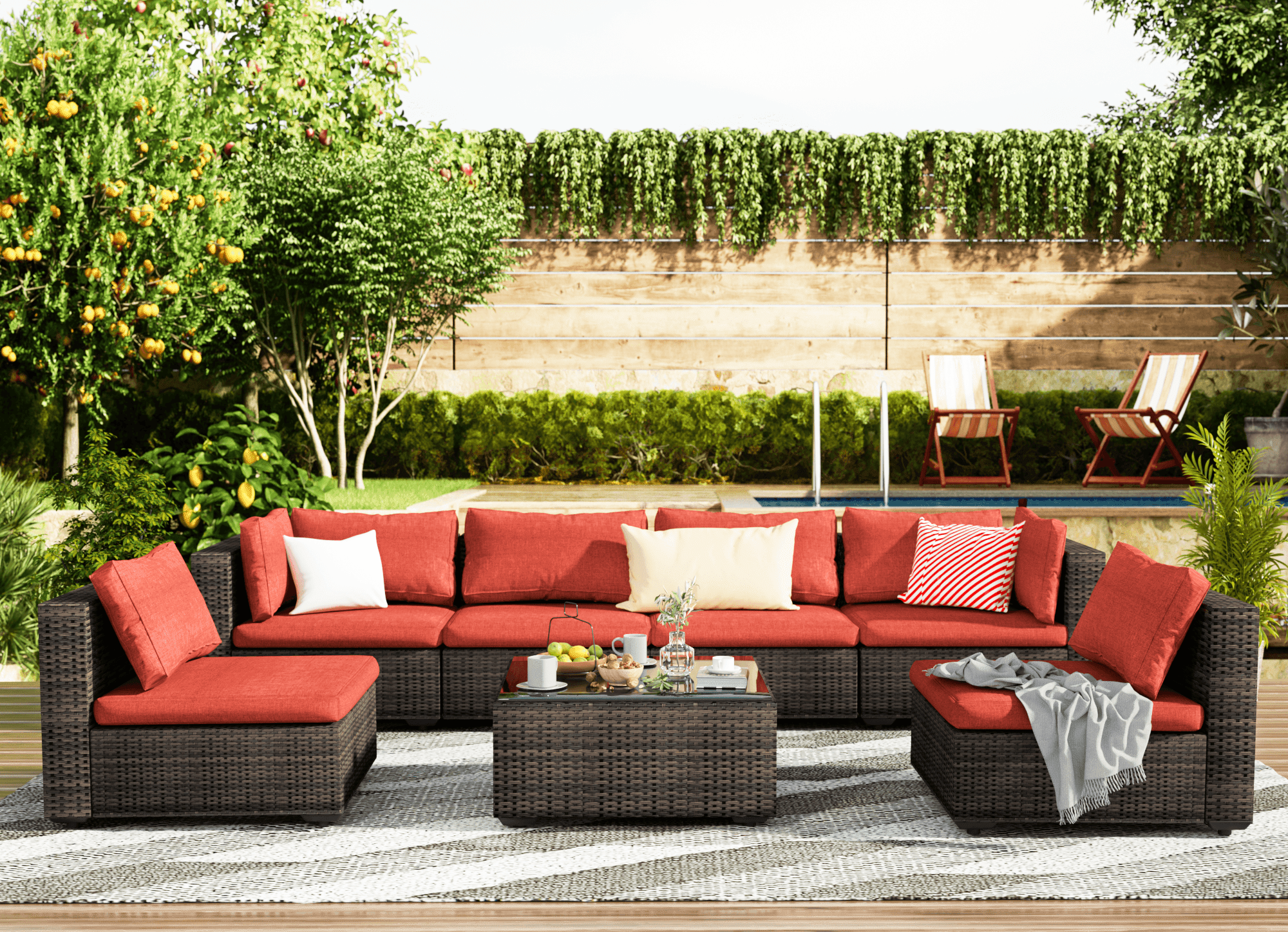 Crosley catalina outdoor round sectional sofa wicker new arrivals