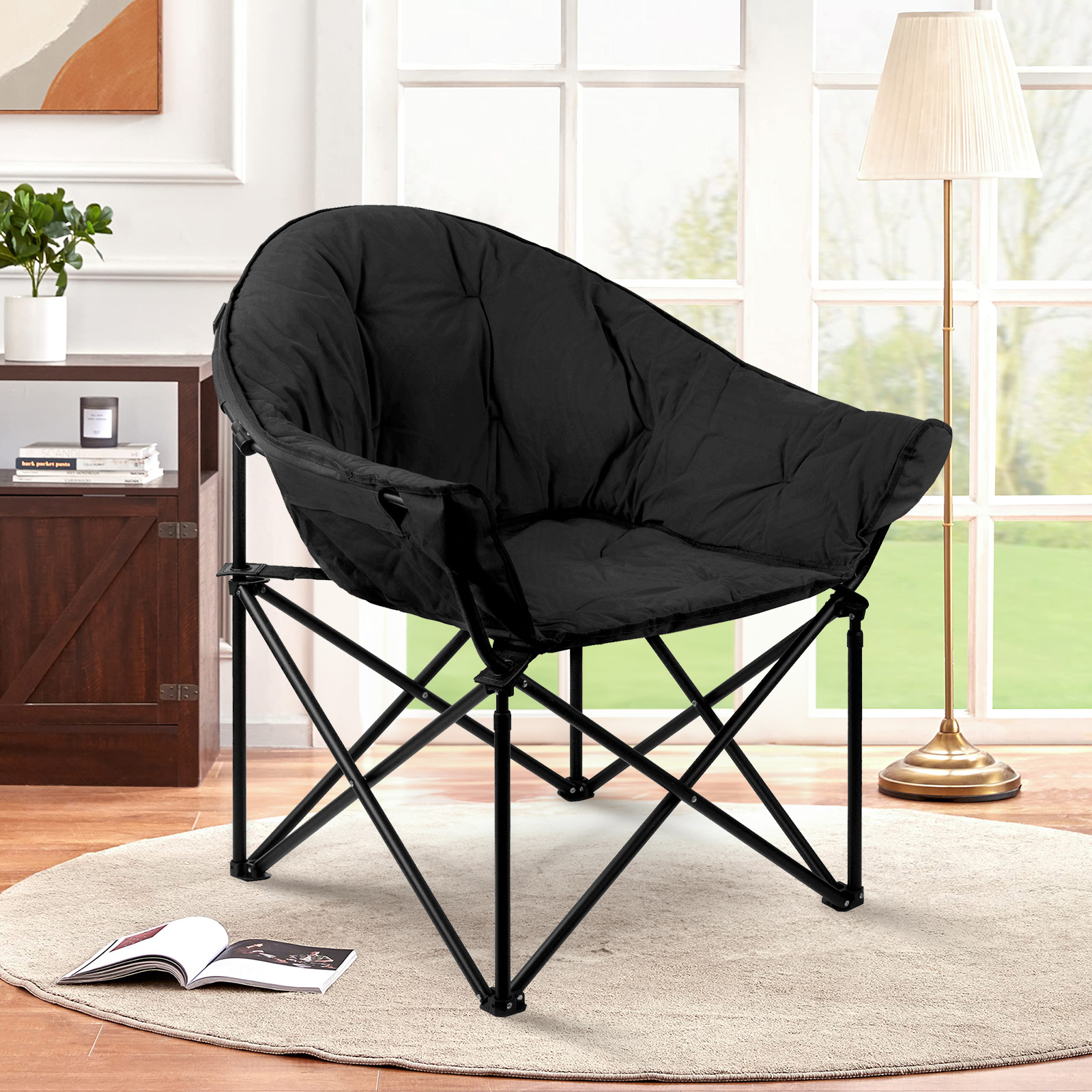 Urban Shop Luxe Mongolian Faux Fur Butterfly Chair