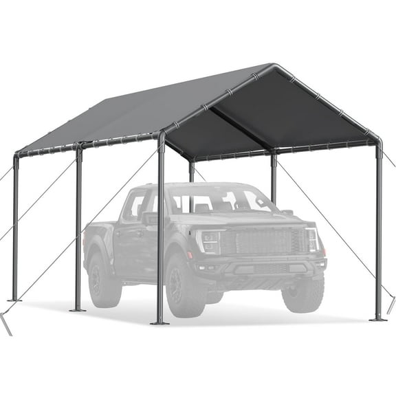 Grezone Carport L20 x W10 x H9.2 Ft Heavy Duty Portable Garage Car Tent All Season UV Resistant Canopy