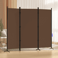 thumbnail image 1 of Grezone Large Folding Panel Portable Stand Room dividers Privacy Screen for Bedroom Dining Room Screens Curtains Partition Home Office Dorm Separation (Brown, Three Panel), 1 of 8