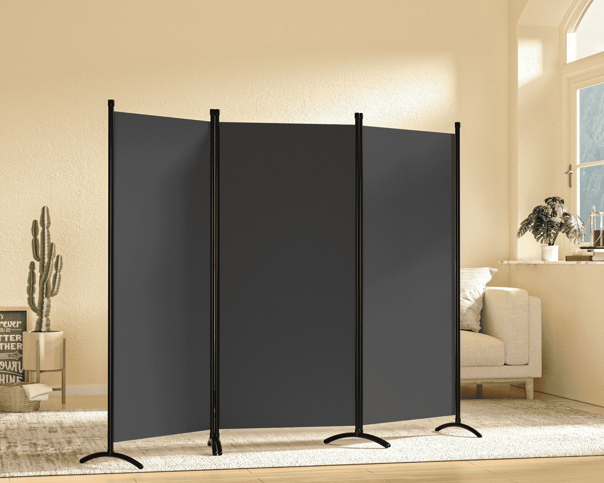 Grezone Large Folding Panel Portable Stand Room dividers Privacy Screen ...