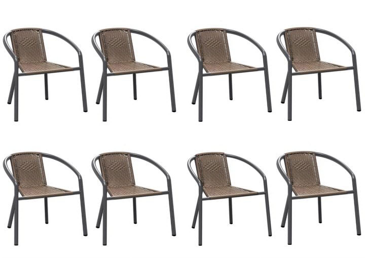 Grezone Rattan Outdoor Dining Chairs, Modern Stackable, Set of 4, For Indoor/Outdoor - Walmart.com