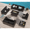 thumbnail image 1 of Grezone Outdoor Garden 10 Piece Patio Furniture with 43" 55000BTU Gas Propane Fire Pit Table Rattan Wicker Sectional Set, Black, 1 of 7