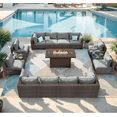 thumbnail image 1 of Grezone Patio Furniture Sets 15 Pieces Sectional Outdoor Furniture Sofa Chairs Set All Weather PE Rattan Wicker Couch Conversation Set  Gary, 1 of 9