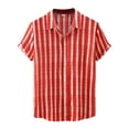 thumbnail image 1 of Grianlook Button Up Lapel Collar Shirts for Men Loose Casual Tunic Tops Striped Short/Long Sleeve Tshirts, 1 of 5