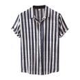 thumbnail image 1 of Grianlook Button Up Lapel Collar Shirts for Men Loose Casual Tunic Tops Striped Short/Long Sleeve Tshirts, 1 of 5
