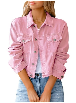 MODA NOVA Juniors Plus Size Jean Button Outfits Fashion Cropped Denim  Jackets 