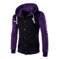 thumbnail image 1 of Grianlook Hoodies For Men In Winter Thermal Lined Hooded Sweatshirts Colorblock Fleece Casual Jackets Purple 5XL, 1 of 3