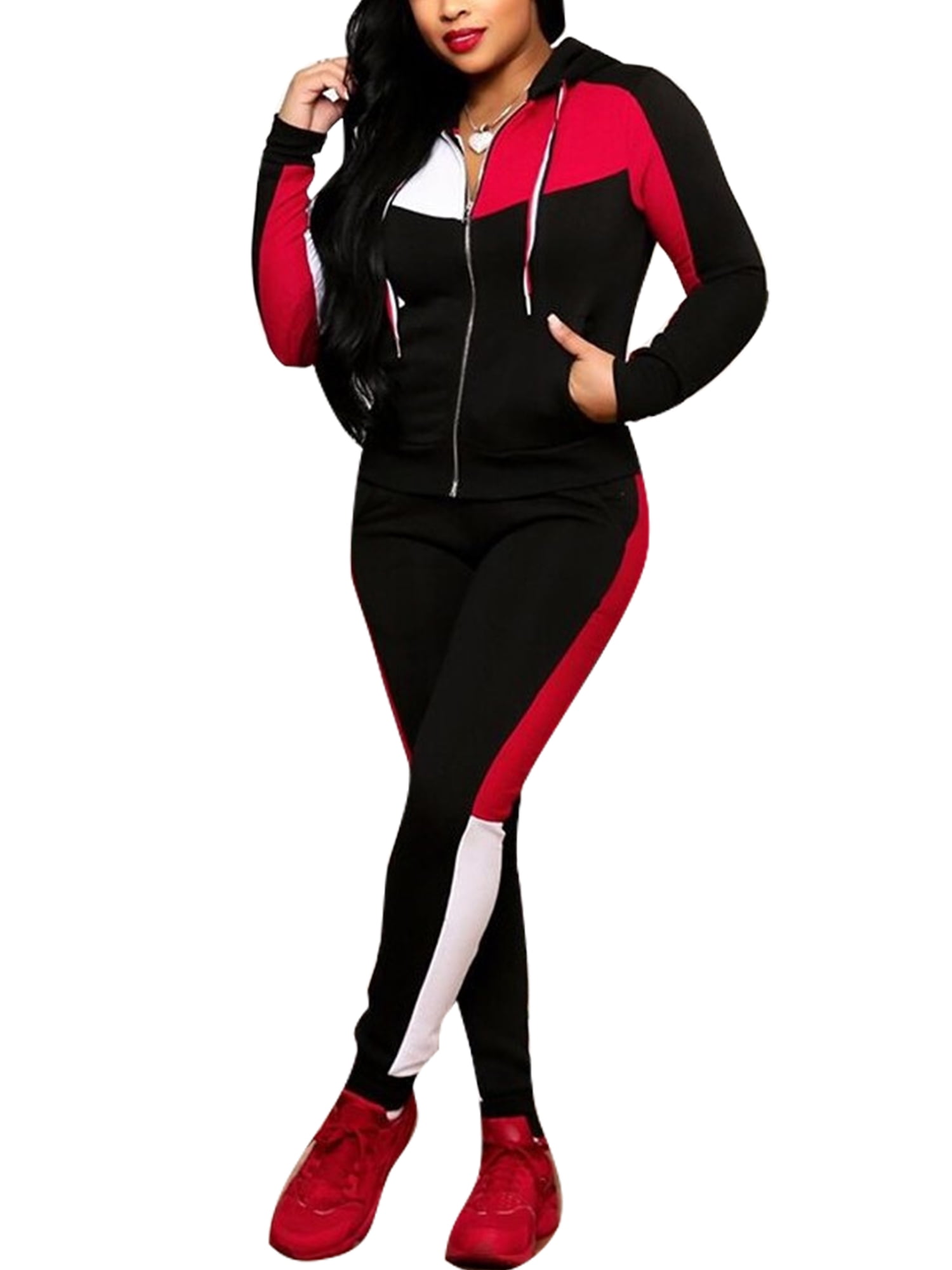 Grianlook Ladies Hooded Sweatshirt And Pant Long Sleeve Tracksuits