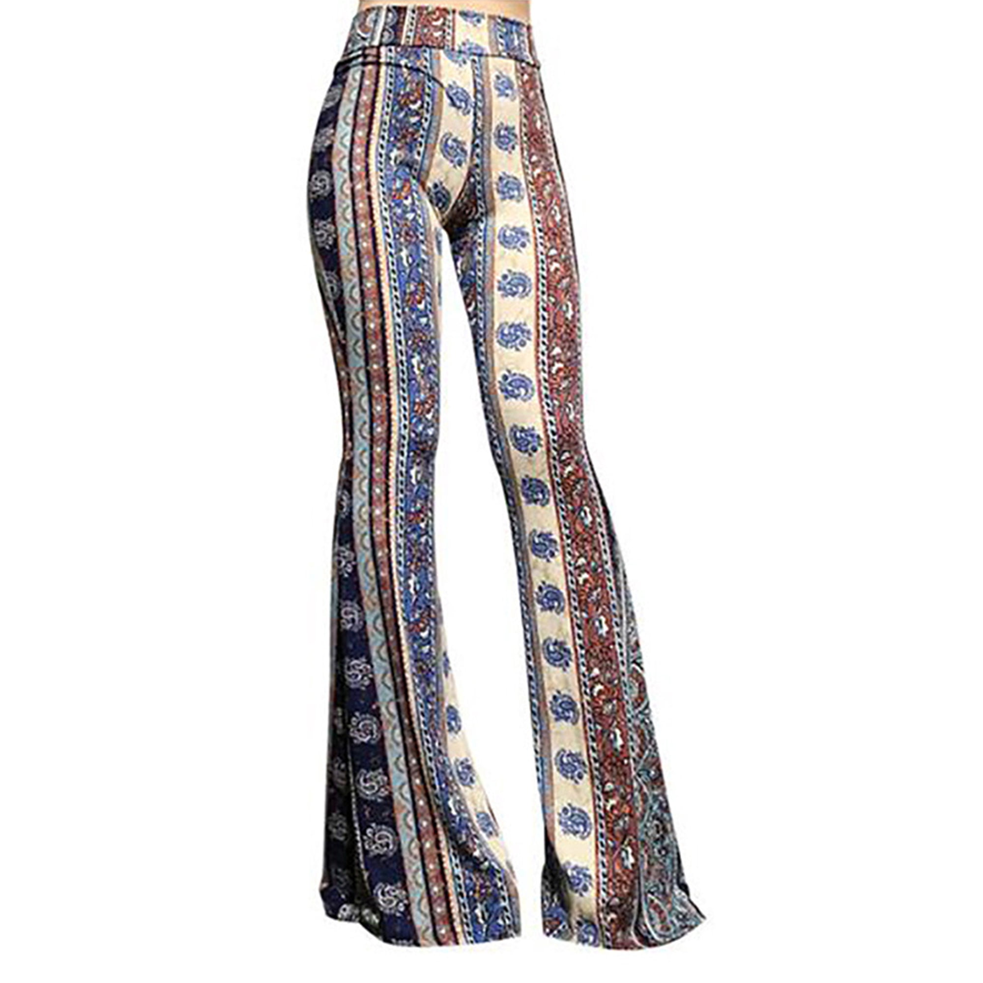 Grianlook Ladies Palazzo Pant Floral Print Bottoms High Waist ...