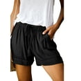 thumbnail image 1 of Grianlook Ladies Shorts Wide Leg Mini Trousers High Waist Short Pants Women Casual Bottoms With Pockets Solid Color Black S, 1 of 2