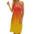 thumbnail image 1 of Grianlook Ladies Sundress Tunic Dresses Scoop Neck Tank Dress Women Casual Plain Floral Print Yellow-red Gradient S, 1 of 2