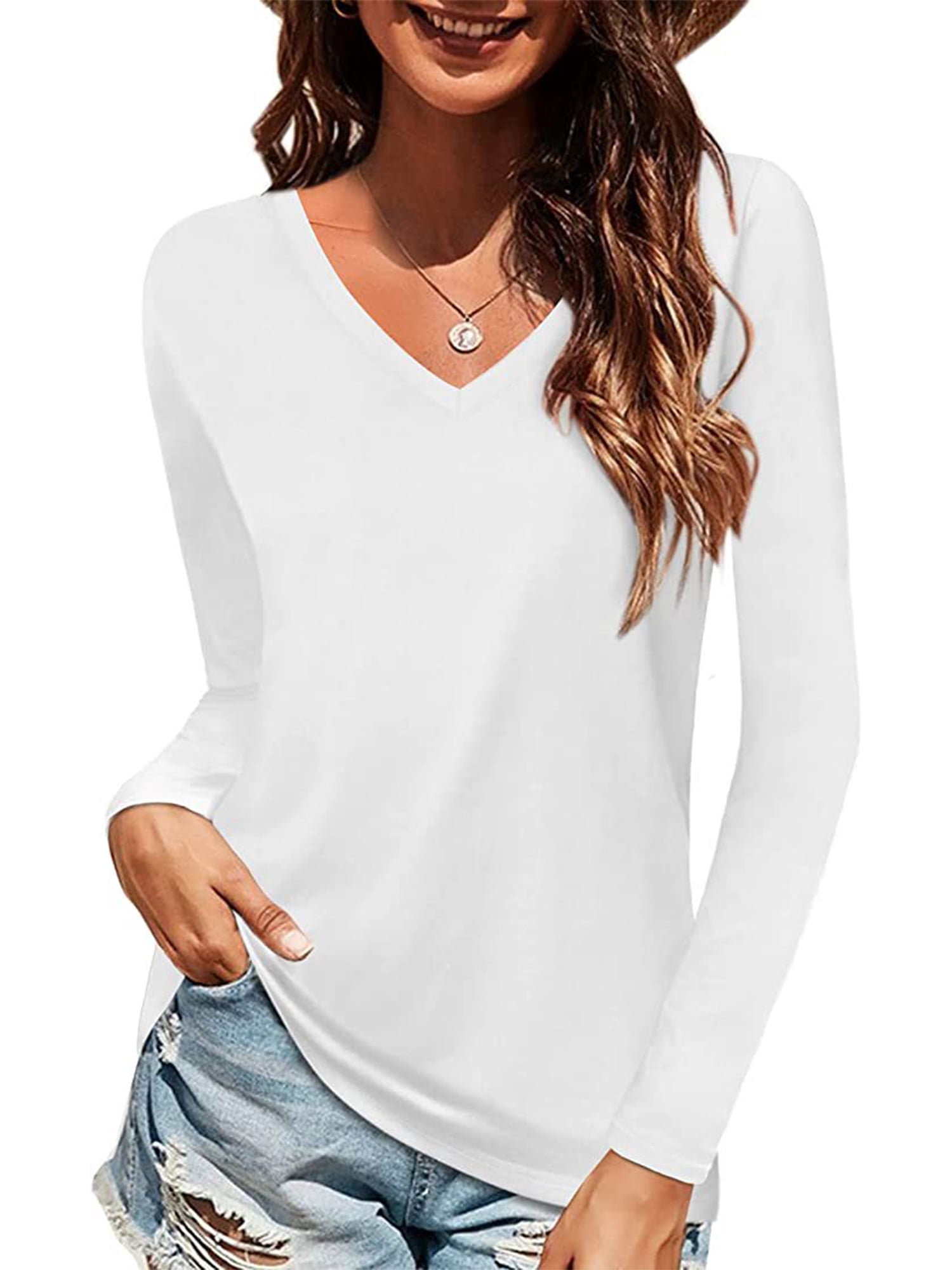 Plain Color Loose Fit Long Sleeve T-Shirt