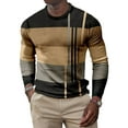 thumbnail image 1 of Grianlook Men's Fashion Basic Blouse Long Sleeve Geometric Print T-shirt Daily Wear Crew Neck Tops Style D M, 1 of 2