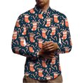 thumbnail image 1 of Grianlook Mens Christmas Santa Claus Shirt Elk Snowflake Print Long Sleeve Dressy Shirt Xmas Party Cocktail Slim Tops, 1 of 4