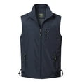 thumbnail image 1 of Grianlook Mens Outwear Solid Color Waistcoat Full Zip Jacket Vest Men Fashion Jackets Regular Fit Sleeveless Deep Blue XL, 1 of 9
