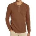 thumbnail image 1 of Grianlook Mens Long Sleeve Henley Shirts Waffle Button Down Pullover T Shirts Blouse Tops Comfy Solid Color Tee, 1 of 6