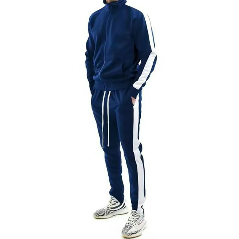 Mens navy blue tracksuit hotsell