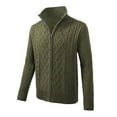 thumbnail image 1 of Grianlook Mens Zipper Long Sleeve Cardigan Sweater Turtleneck Zip Up Sweaters Winter Solid Color Jacket, 1 of 5