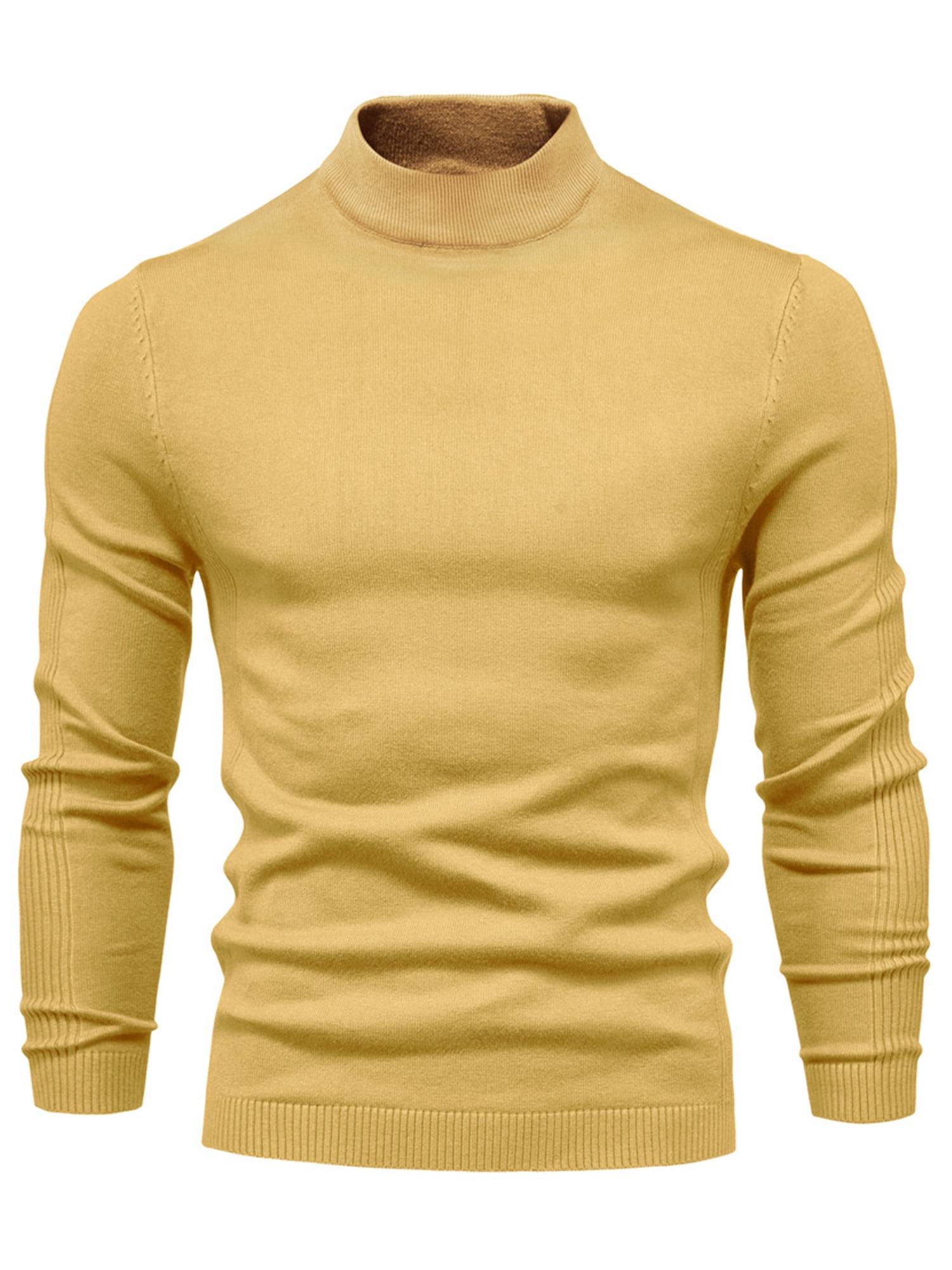 Mens yellow turtleneck shirts cheap