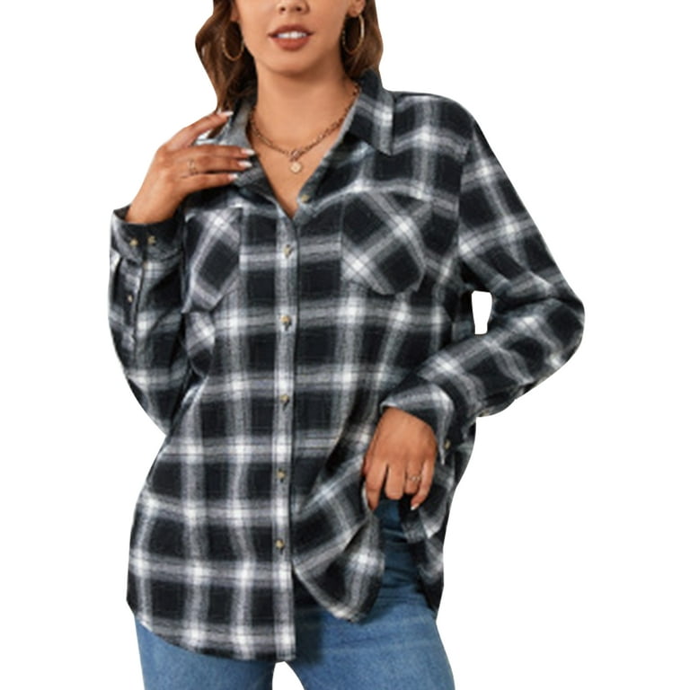 Women Lady Lapel Collar Short/Long Sleeve Button Shirts Office Blouse -  Walmart.com
