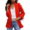 thumbnail image 1 of Grianlook Women Long Sleeve Casual Blazer Suit Ladies Fashion Jacket Coat Slim Fit Lapel Office Work Open Front Blazer Thin Overcoat Outwear, 1 of 4