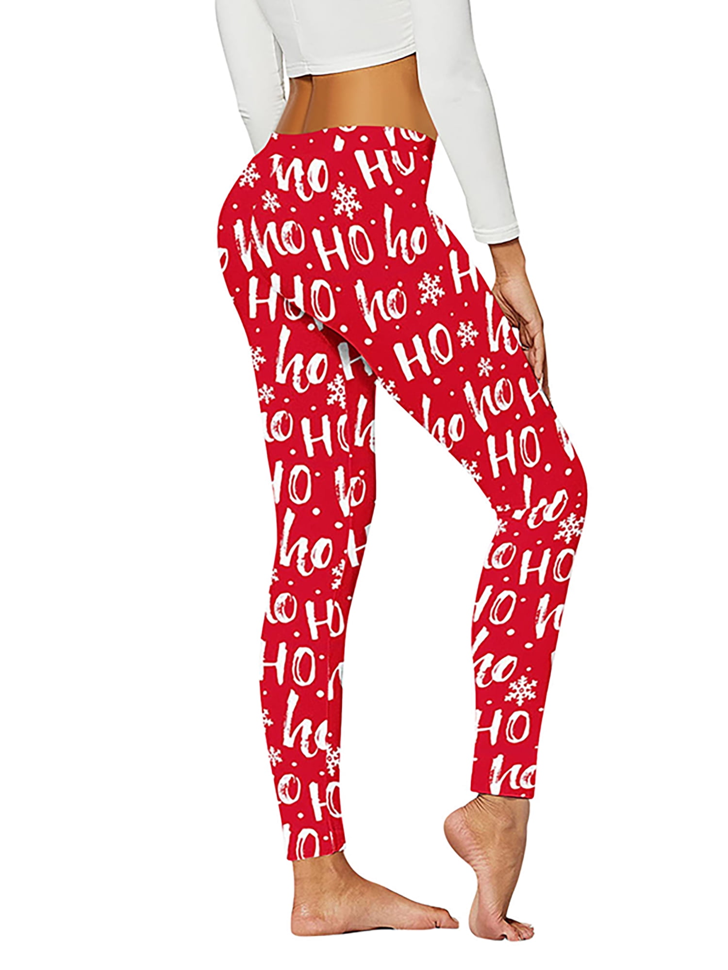 Holiday Printed Pencil High Waisted Slim Women's Leggings