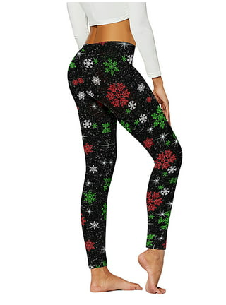 Comfortable Slim Fit Santa Cotton Christmas Leggings Womens For