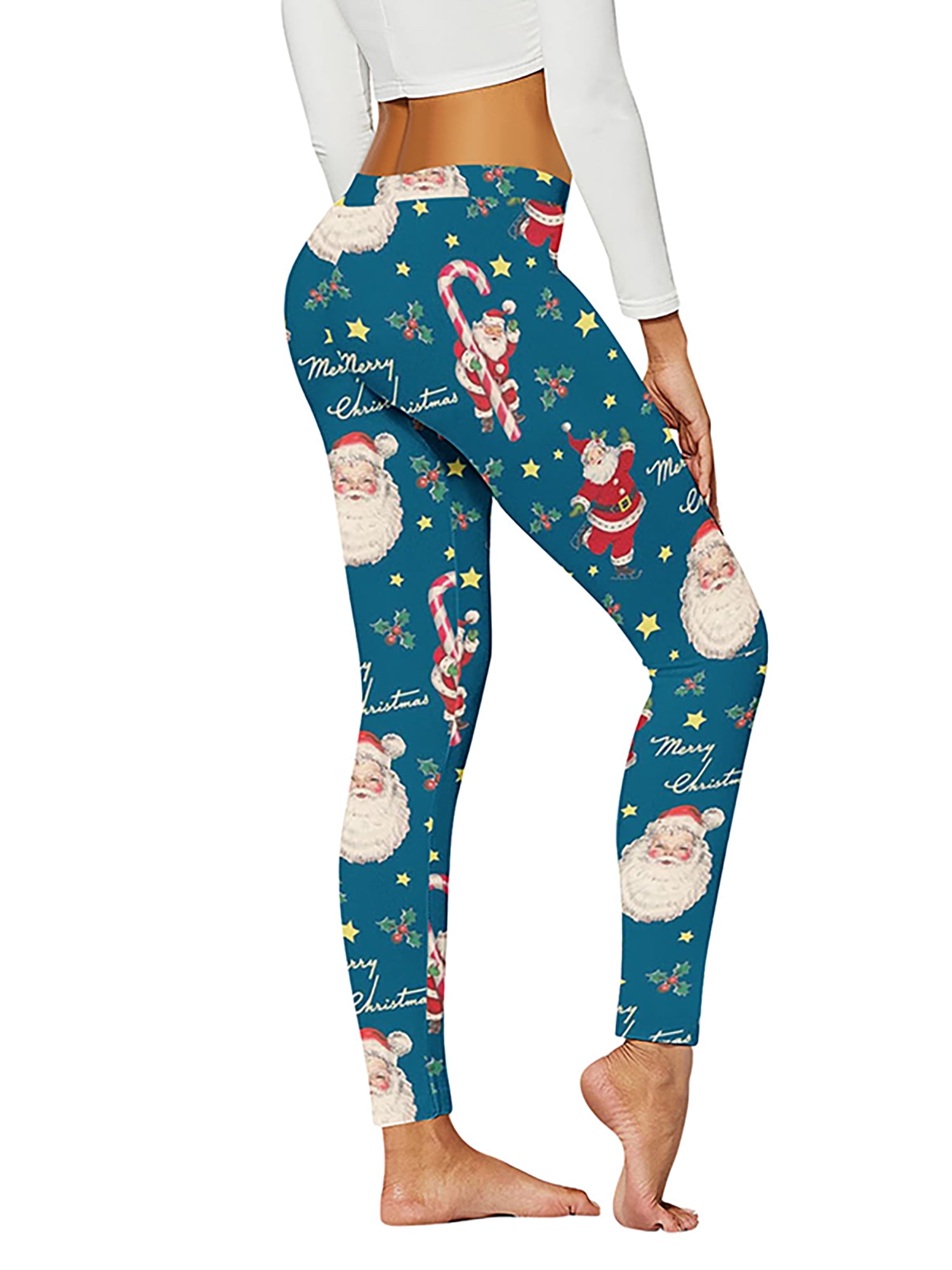 Women Christmas Leggings Jeggings Santa Skinny Yoga Pants Xmas Trousers