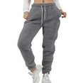 thumbnail image 1 of Grianlook Women Winter Warm Fuzzy Sleep Jogger Lounge Pant Cozy Fleece Pajama Pjs Bottoms Sleepwear Nightwear with Pocket Grey S, 1 of 2