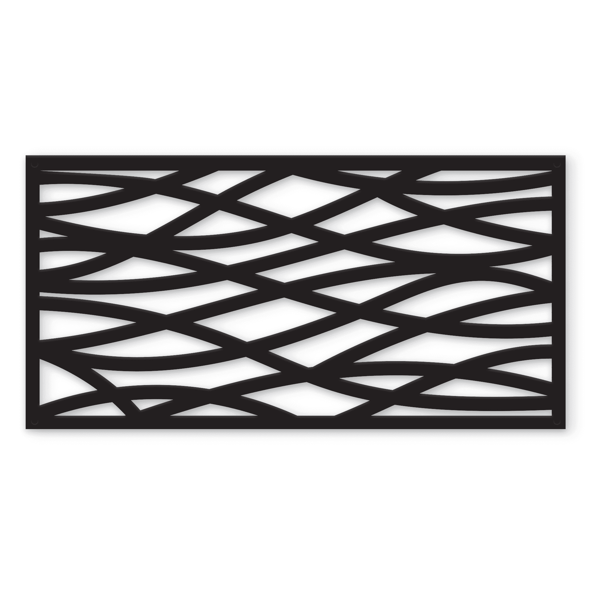 Black Polyethylene Wave Decorative Privacy Screen Panel