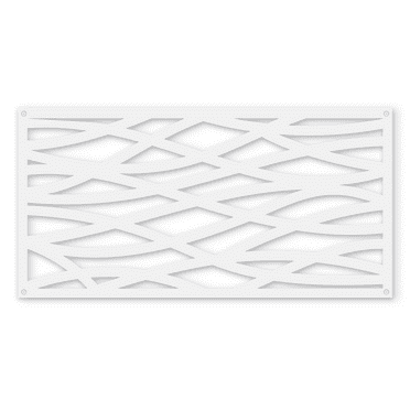 Grid Axcents Decorative Privacy Lattice Panel 2ft. x 4 ft. (White Wave)