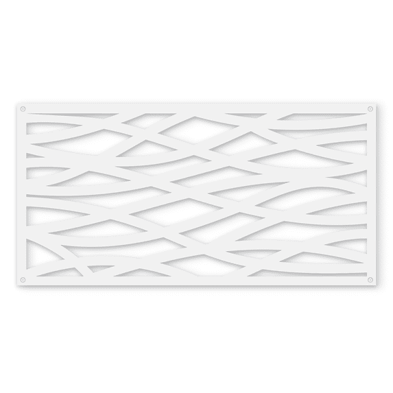 Grid Axcents Decorative Privacy Lattice Panel 2ft. x 4 ft. (White Wave)