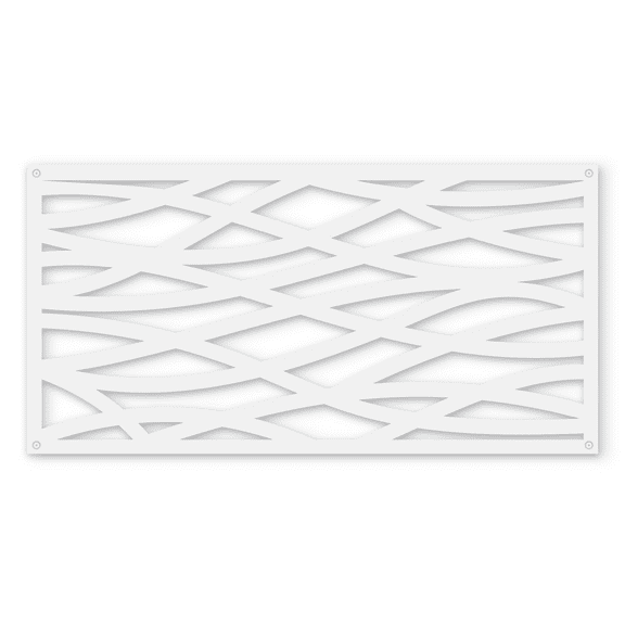 Grid Axcents Decorative Privacy Lattice Panel 2ft. x 4 ft. (White Wave)