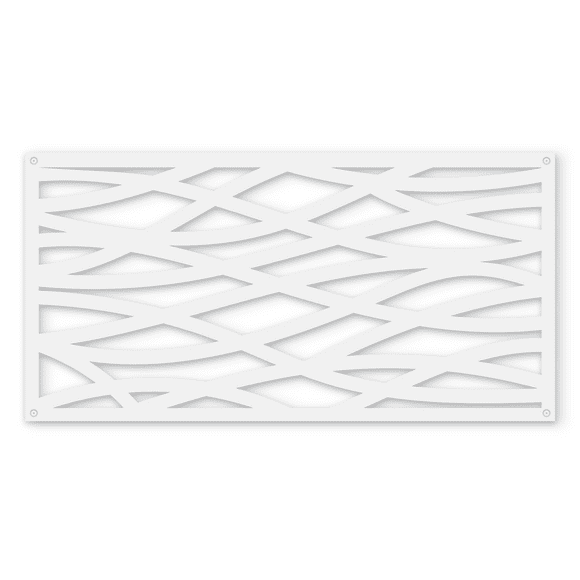 Grid Axcents Decorative Privacy Lattice Panel 2ft. x 4 ft. (White Wave)