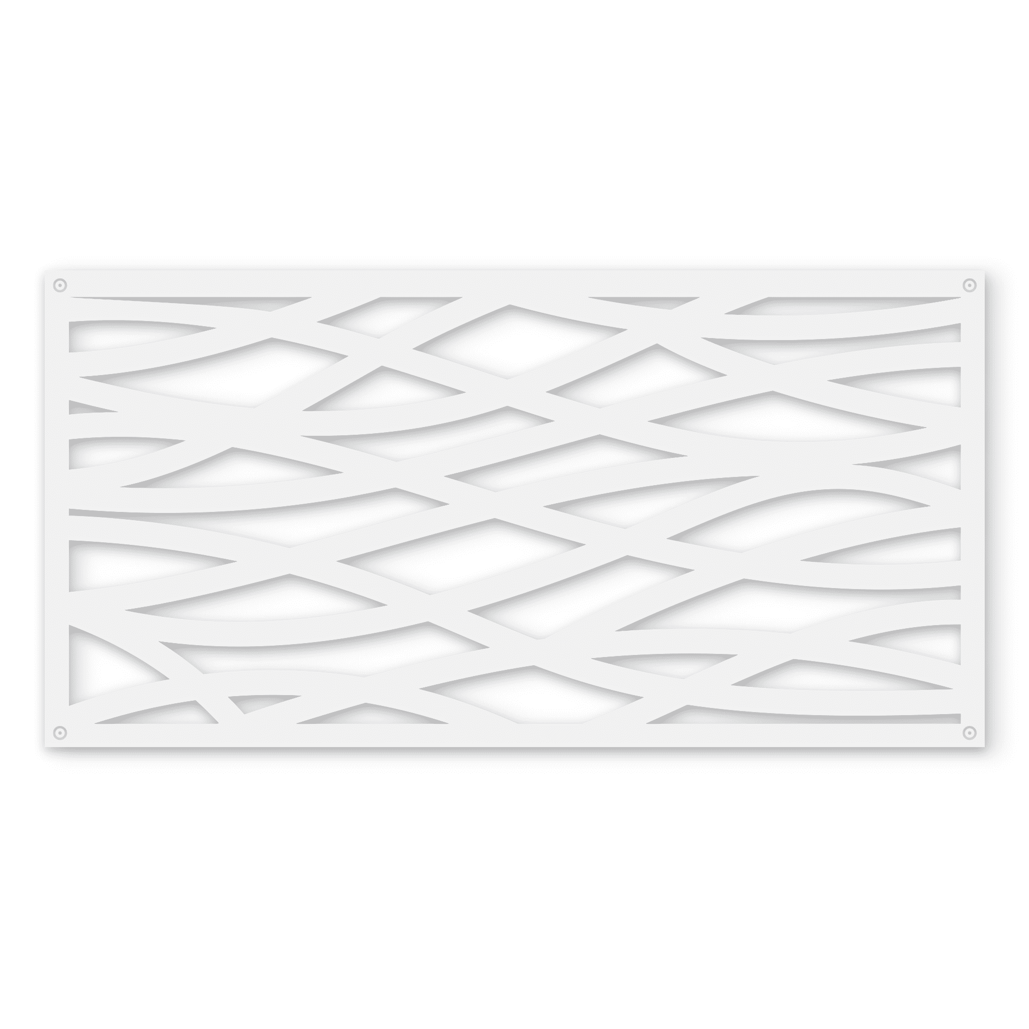 White Wave Decorative Privacy Lattice Panel 2ft x 4ft