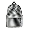 thumbnail image 1 of Grid Backpack Heavy Duty, Bowknot Embroidery School Backpack, Durable Student Bookbag for Elementary Primary Middle School, Black, 1 of 7