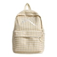 thumbnail image 1 of Grid Backpack Heavy Duty, Bowknot Embroidery School Backpack, Durable Student Bookbag for Elementary Primary Middle School (Yellow), 1 of 10