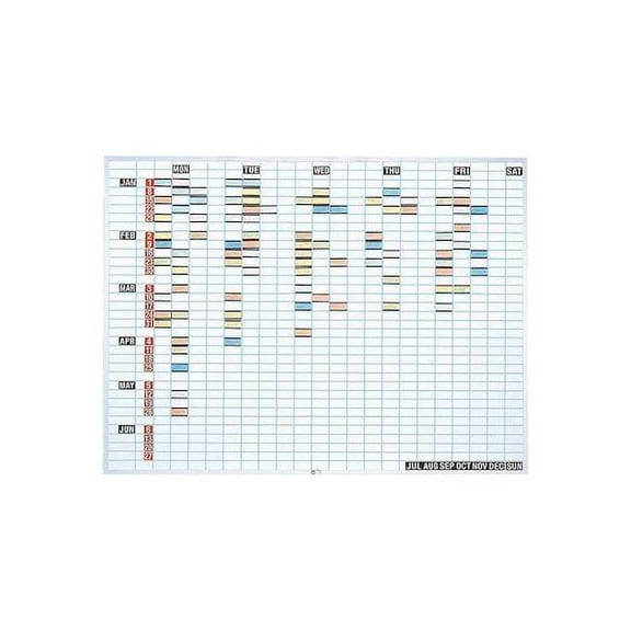 Grid Board, Porcelain, 36 in, 48 in, Aluminum Frame, White, Gloss OB-3648B