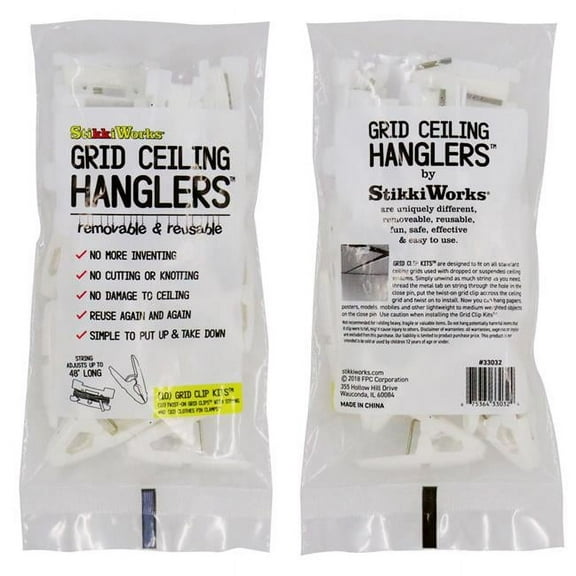 Grid Ceiling Hanglers™ Grid Clip Kits™, 10 Per Set, 3 Sets