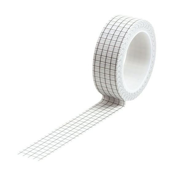 Grid Craft Paper Tape,0.6inch x 16.4ft,1 Roll,White