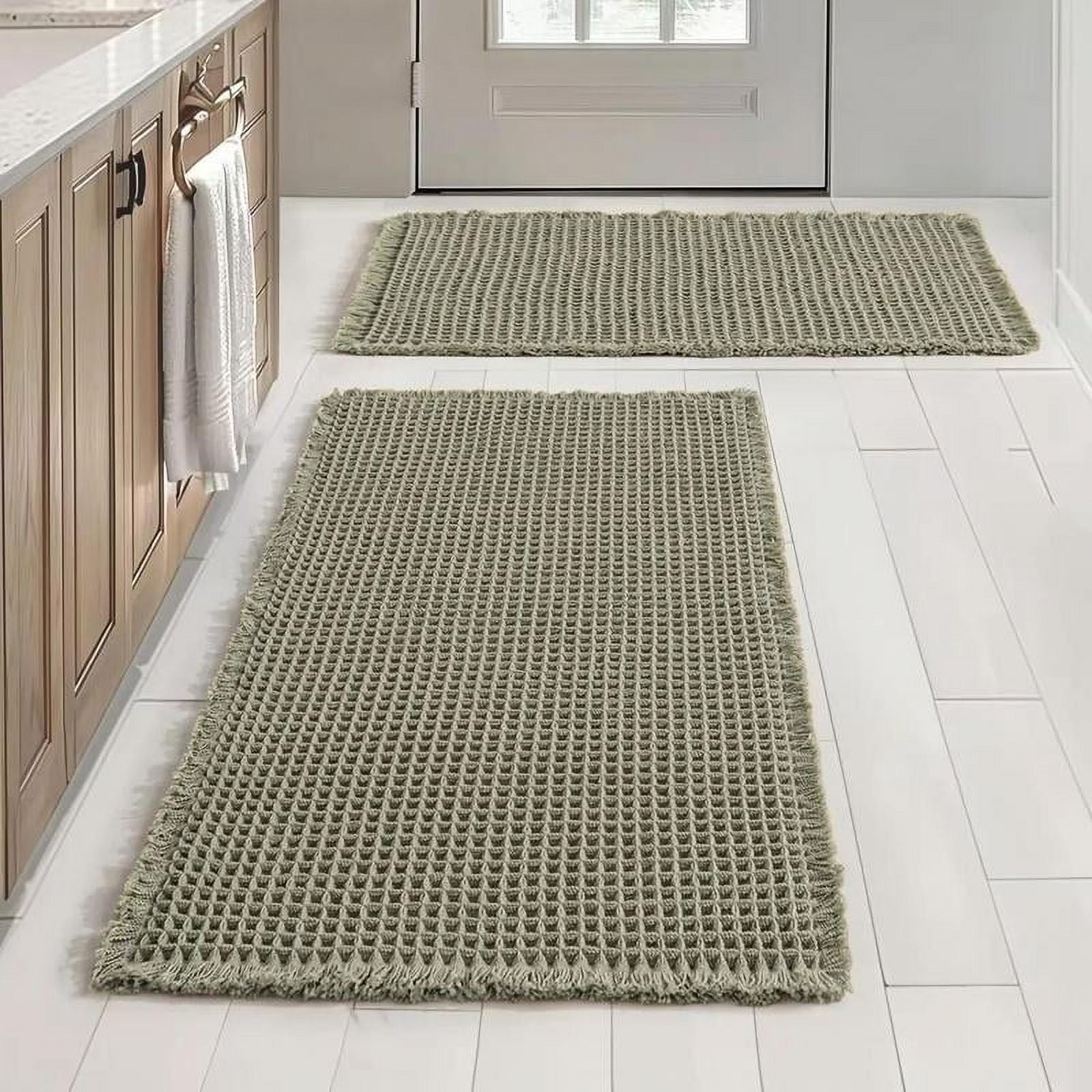 Grid Design Mat Set, 2 Counts/set Non-slip Rectangle Mat, Absorbent Rug for Home Hotel Bathroom Kitchen Decor, Unique Rugs, Washable Rugs - Walmart.com