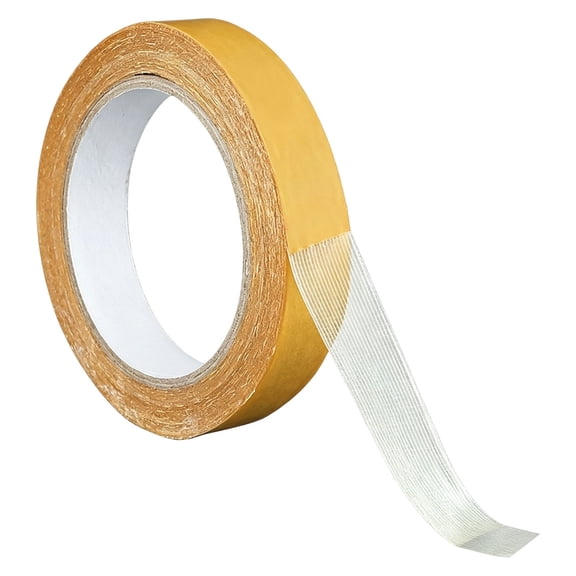 Grid Double-Sided Tape, 16.4Ft Waterproof Mesh Tape, Heavy Duty Grid Double Sided Tape, for Clothes Making DIY Crafts, Pasting Wall Photo, Floor Rug Fixing, Office Wall Decor,1Pc(Yellow,16.4ft x0.8")