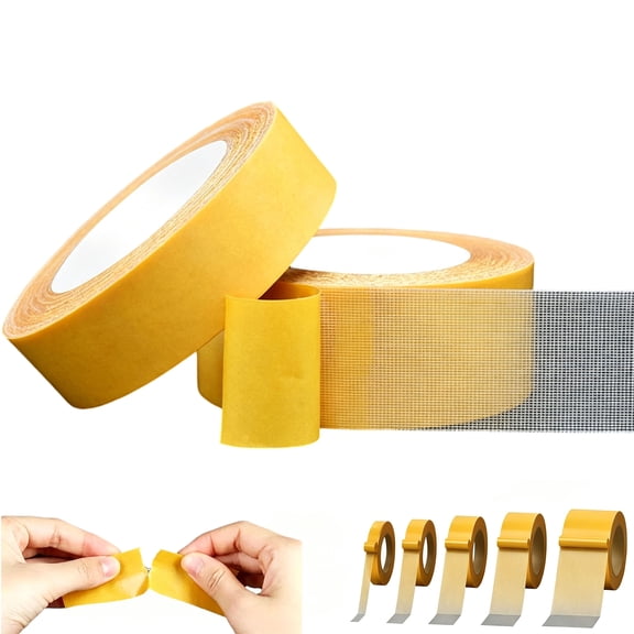 Grid Double-Sided Tape,2Pack Heavy Duty Waterproof Mesh Magic Tape Tear-Resistant Hight Adhesion Removable No Residue for Curtains,Carpets,Crafts